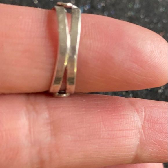 Vintage Sterling silver earrings and ring set Sterling simple Statement - Picture 10 of 11